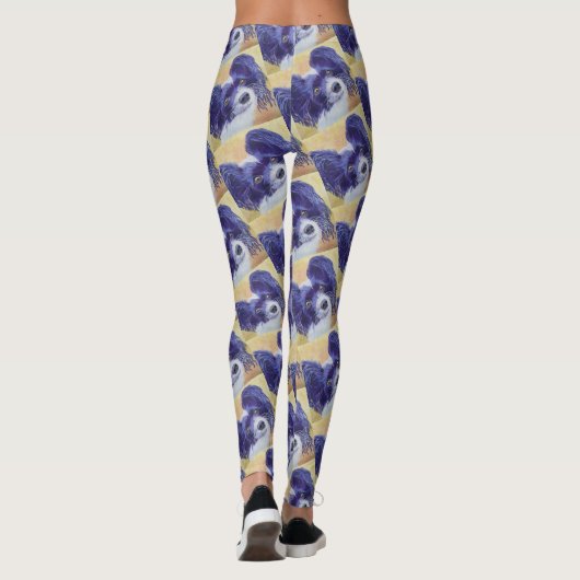 ZWARTE EN WITTE PAPILLON LEGGINGS (Achterkant)