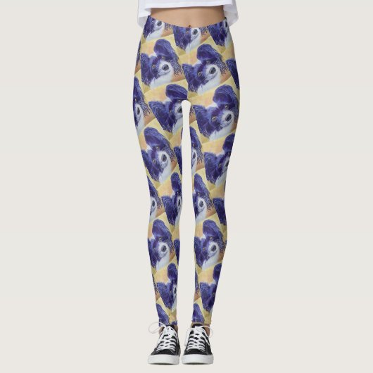 ZWARTE EN WITTE PAPILLON LEGGINGS (Voorkant)