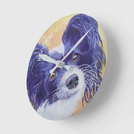 ZWARTE EN WITTE PAPILLON RONDE KLOK (Hoek)