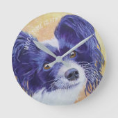 ZWARTE EN WITTE PAPILLON RONDE KLOK (Voorkant)