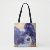ZWARTE EN WITTE PAPILLON TOTE BAG (Voorkant)
