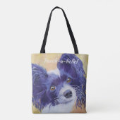 ZWARTE EN WITTE PAPILLON TOTE BAG (Achterkant)