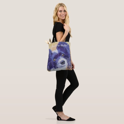 ZWARTE EN WITTE PAPILLON TOTE BAG (Op model)