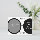 Zwarte en Witte Parels Aankondigingskaart (Staand voorkant)