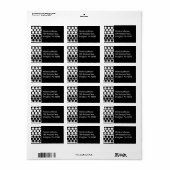 Zwarte en witte parels etiket (Full Sheet)