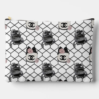 Zwarte en witte parfumpatroon make-uptasje chic etui