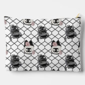 Zwarte en witte parfumpatroon make-uptasje chic etui (Achterkant)