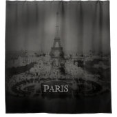  zwarte en witte Parijs en Eiffeltoren Douchegordijn (Voorkant)