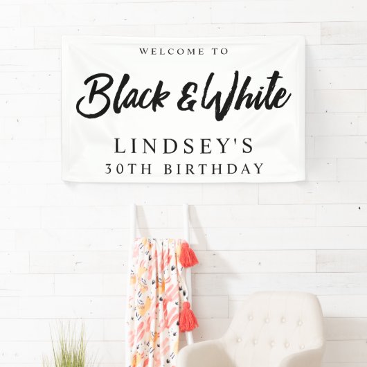 Zwarte en Witte Partij Spandoek (Insitu)