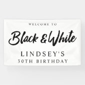 Zwarte en Witte Partij Spandoek (Horizontaal)