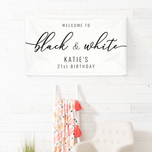 Zwarte en Witte Partij Spandoek (Insitu)