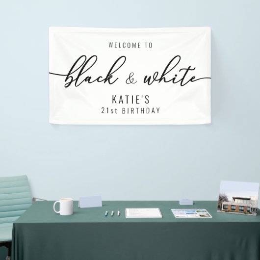 Zwarte en Witte Partij Spandoek (Beurs)