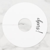 Zwarte en Witte Partij Wijnglaslabel (Achterkant)