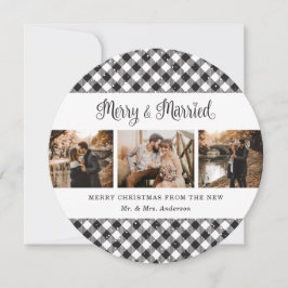 Zwarte en witte Passen getrouwd kerstKaarten Feestdagenkaart