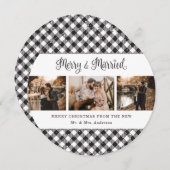 Zwarte en witte Passen getrouwd kerstKaarten Feestdagenkaart (Voorkant / Achterkant)