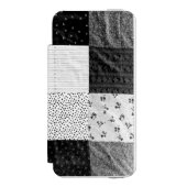  zwarte en witte patchwerkvierkanten incipio iPhone portemonnee hoesje (Voorkant Agenda)