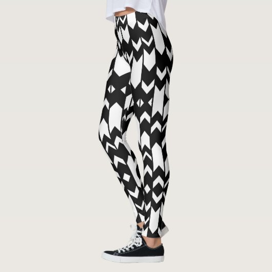 zwarte en witte patroon leggings (Links)