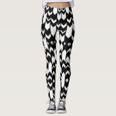 zwarte en witte patroon leggings (Voorkant)