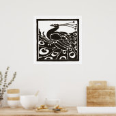 ZWARTE EN WITTE PAUW POSTER (Keuken)