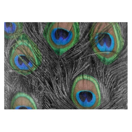 Zwarte en witte peacock-doezelaar snijplank (Voorkant)