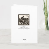 ZWARTE EN WITTE PEACOCK FEESTDAGEN KAART (Achterkant)