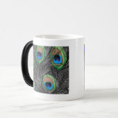 Zwarte en witte peacock Mok (Voorkant links)