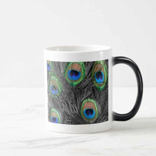 Zwarte en witte peacock Mok (Rechts)