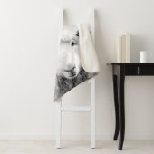 Zwarte en witte peekaboo-schapenminimalistische we sherpa deken (In situ)