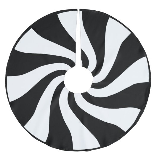 Zwarte en witte pepermunt kerstboomrokken kerstboom rok (Voorkant)