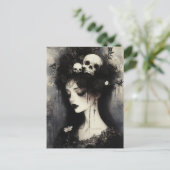 Zwarte en witte Persephone Koningin van de Onderwe Briefkaart (Staand voorkant)