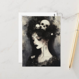 Zwarte en witte Persephone Koningin van de Onderwe Briefkaart