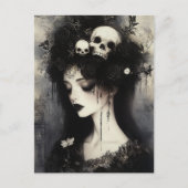 Zwarte en witte Persephone Koningin van de Onderwe Briefkaart (Voorkant)