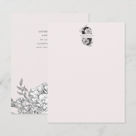 Zwarte en witte peulvruchten notitiekaartje (Voorkant / Achterkant)