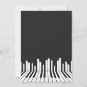 Zwarte en witte piano 50th Birthday Party Kaart (Achterkant)