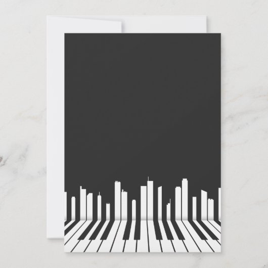 Zwarte en witte piano 50th Birthday Party Kaart (Achterkant)