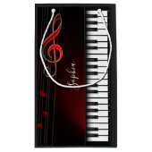 Zwarte en witte Piano Small Gift Bag Klein Cadeauzakje (Achterkant)