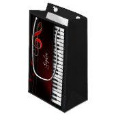 Zwarte en witte Piano Small Gift Bag Klein Cadeauzakje (Voorkant Gekanteld)