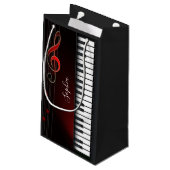 Zwarte en witte Piano Small Gift Bag Klein Cadeauzakje (Achterkant Gekanteld)