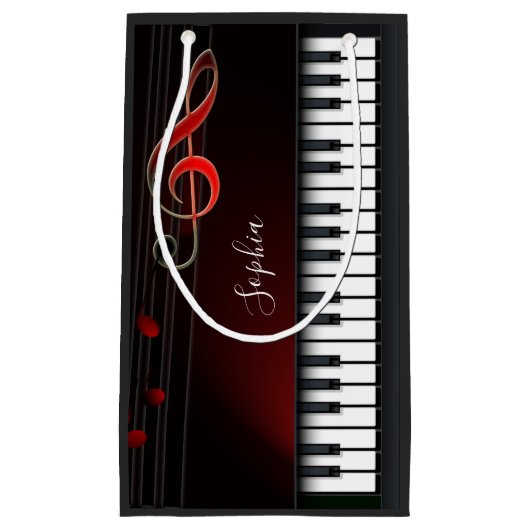 Zwarte en witte Piano Small Gift Bag Klein Cadeauzakje (Voorkant)