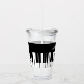 Zwarte en witte pianokapels acryltumblaarglazen acryl drinkbeker (Rechts)