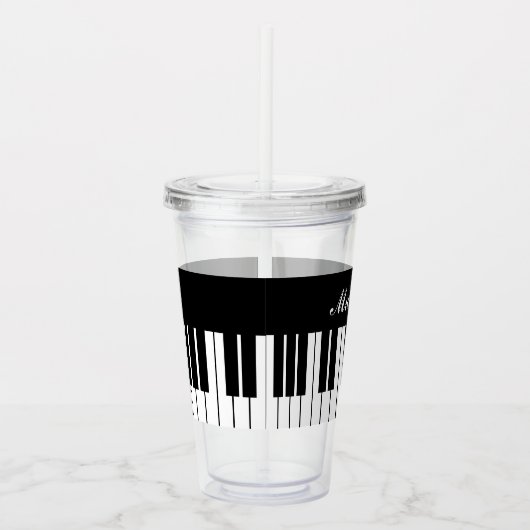 Zwarte en witte pianokapels acryltumblaarglazen acryl drinkbeker (Rechts)