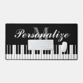 Zwarte en witte pianosleutels, aangepast monogram bureaumat (Keyboard & Muis)