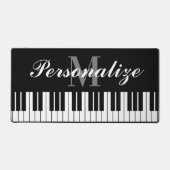 Zwarte en witte pianosleutels, aangepast monogram bureaumat (Voorkant)