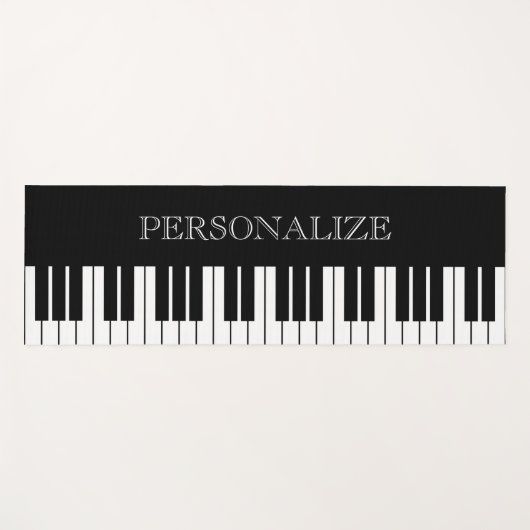 Zwarte en witte pianosleutels, aangepaste naam yog yogamat (Voorkant (horizontaal))
