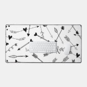 Zwarte en witte pijlen en harten bureaumat (Keyboard & Muis)