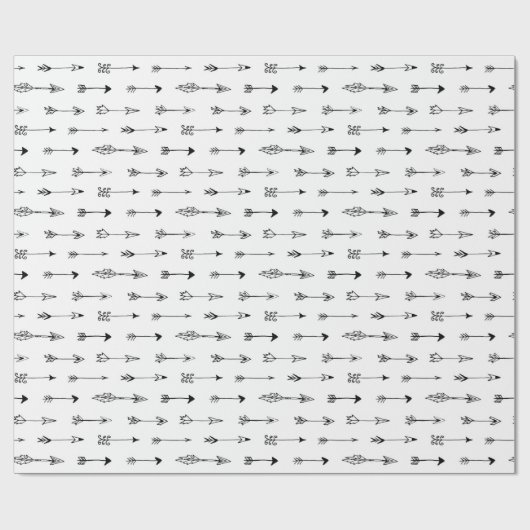 Zwarte en witte pijlen. Modern scandinavisch Cadeaupapier (Vlak)