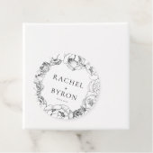 Zwarte en witte pinda's elegante bruiloft bedankjes labels (In situ)