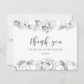 Zwarte en witte pinda's elegante bruiloft bedankkaart (Voorkant)
