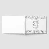 Zwarte en witte pinda's elegante bruiloft gastenboek (Volledig)