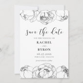 Zwarte en witte pinda's elegante bruiloft save the date (Voorkant)